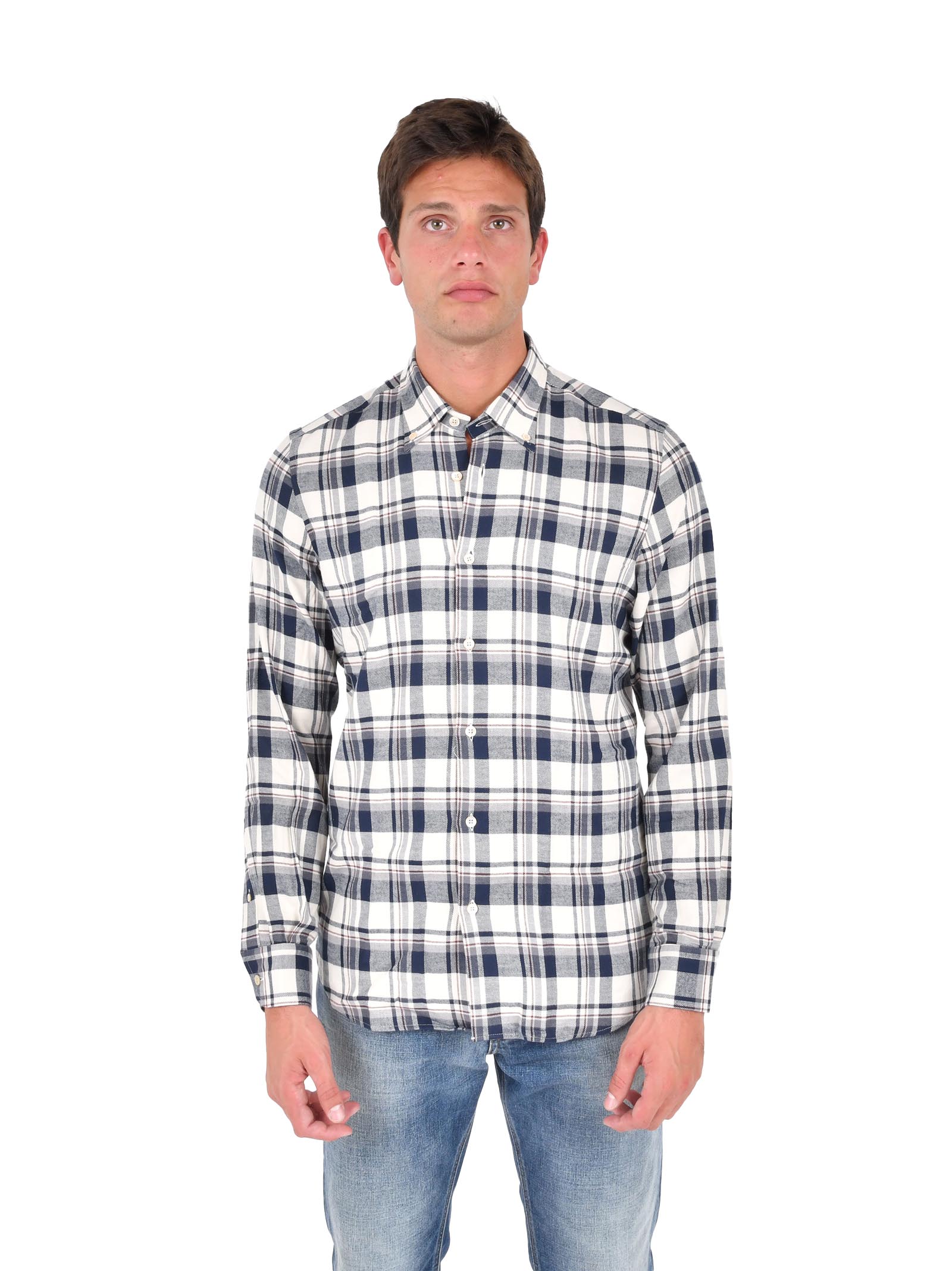 BOGLIOLI Stylish Check Pattern Long-Sleeved Shirt for Men - Medium