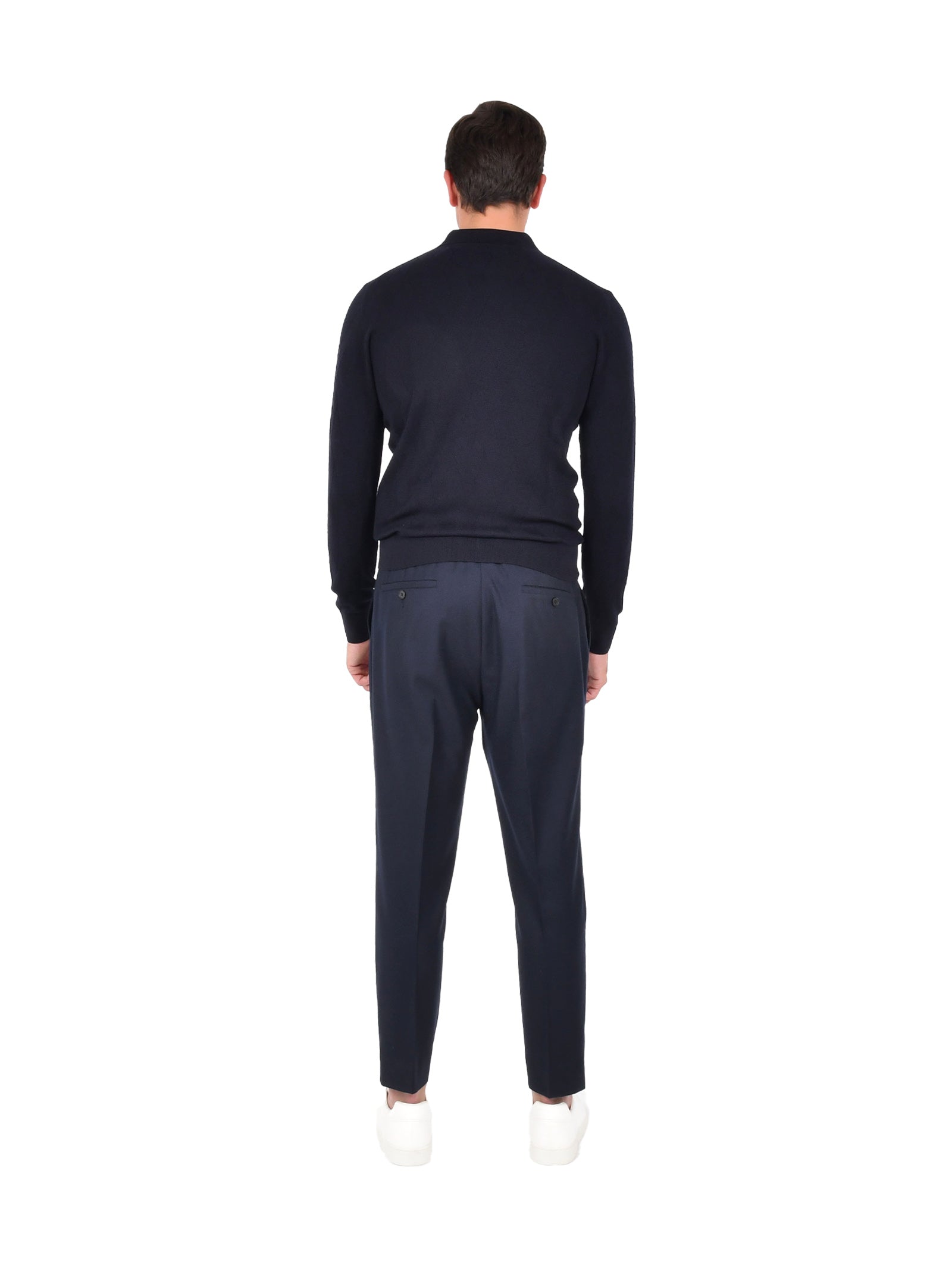 BOGLIOLI Oversized Chevron Knit Polo Shirt