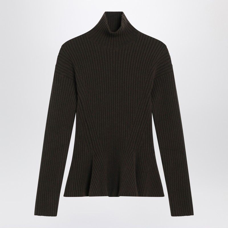 MAX MARA Peplum Turtleneck Sweater in Cashmere Blend