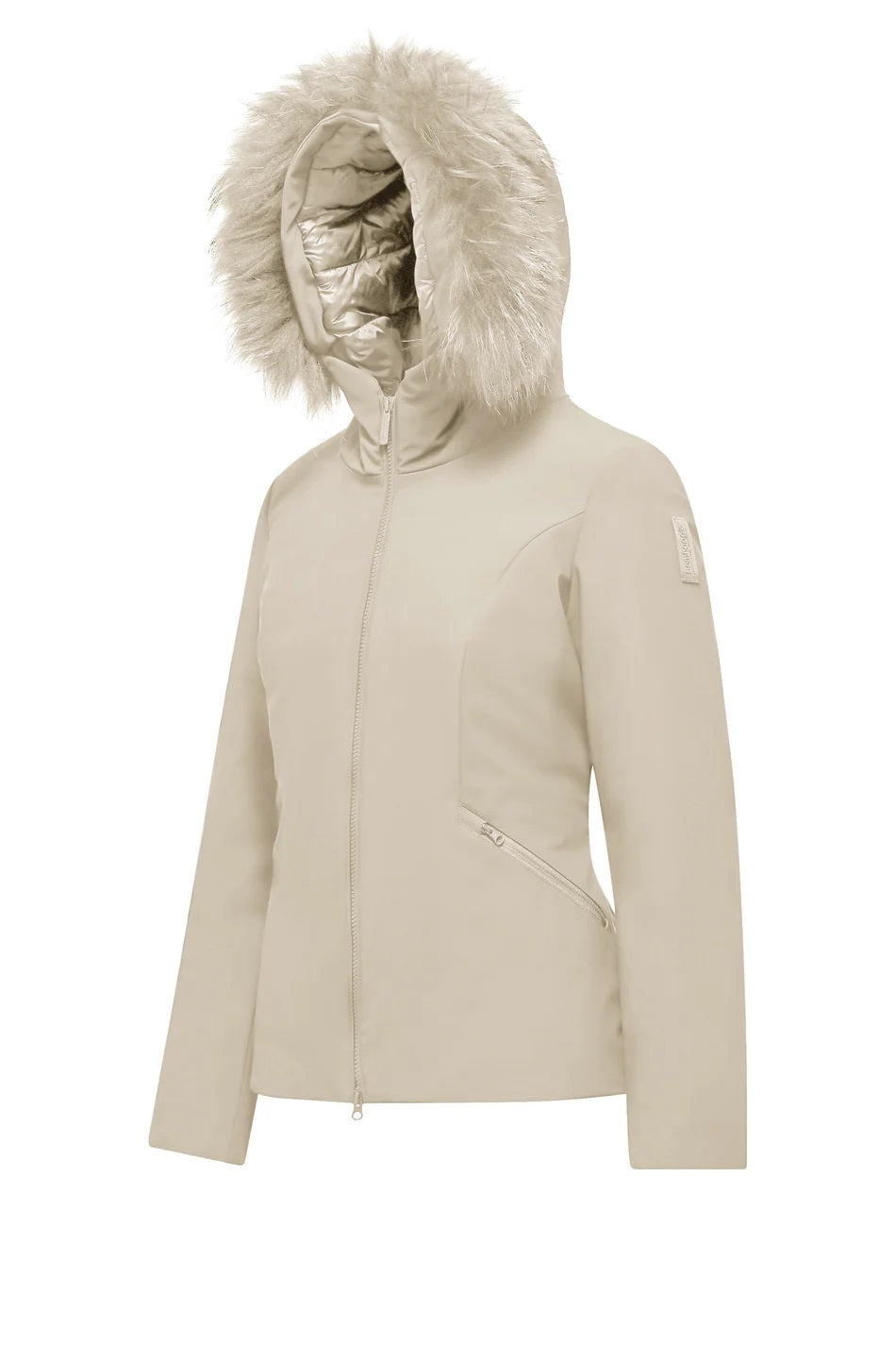 BOMBOOGIE Slim-Fit Puffer Jacket with Detachable Fur Hood