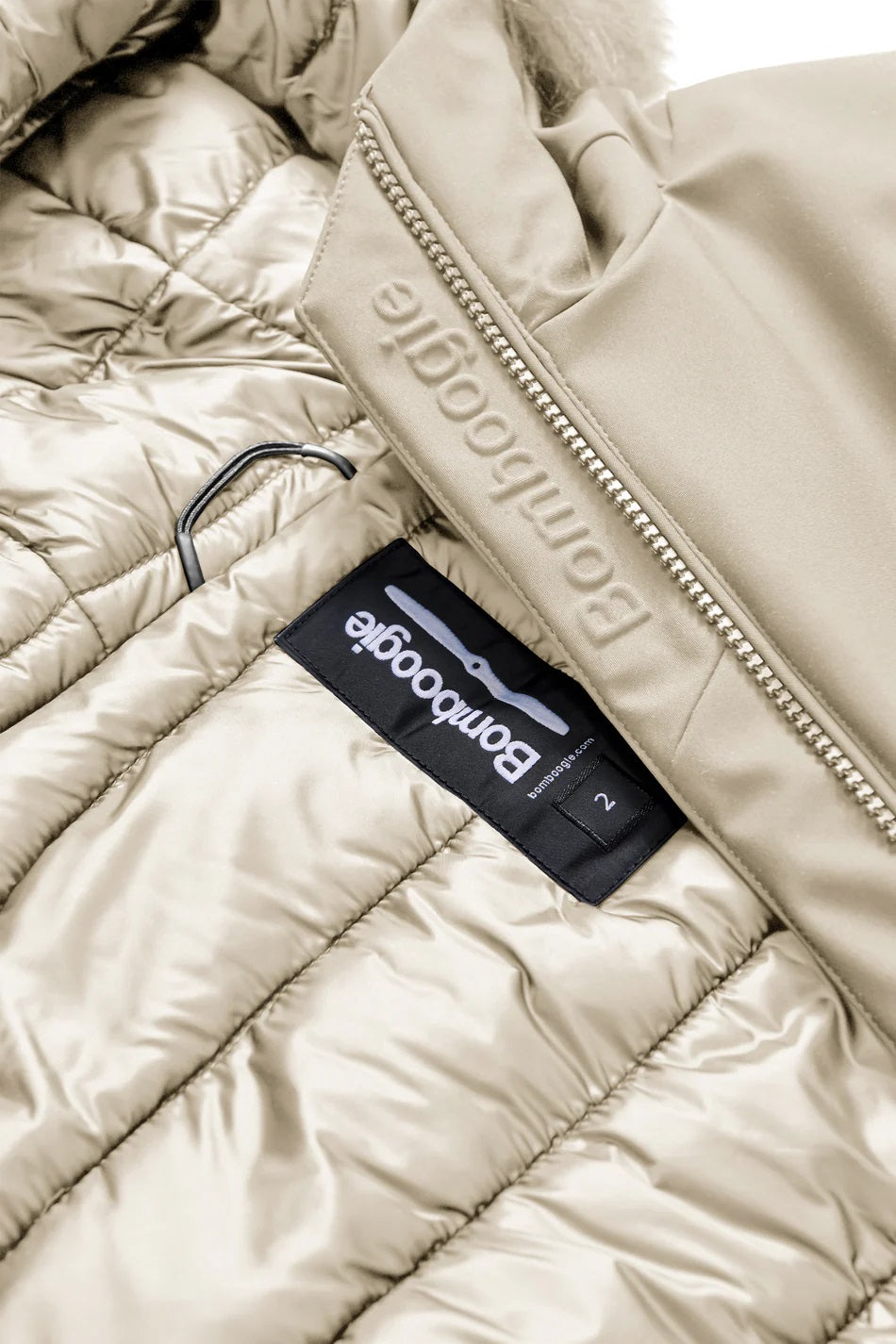 BOMBOOGIE Slim-Fit Puffer Jacket with Detachable Fur Hood