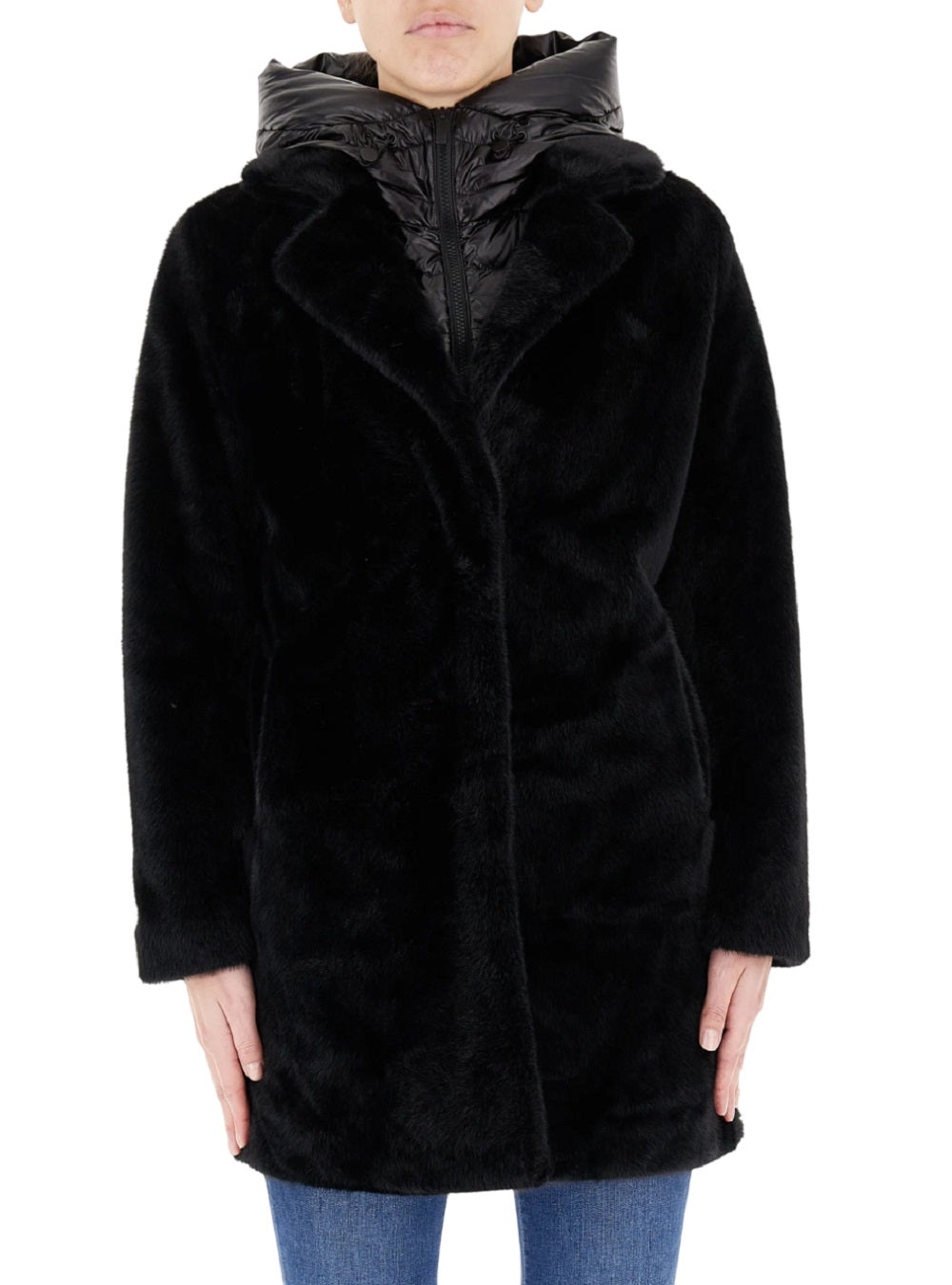 BOMBOOGIE Chic Single-Breasted Jacket with Detachable Hood for Women