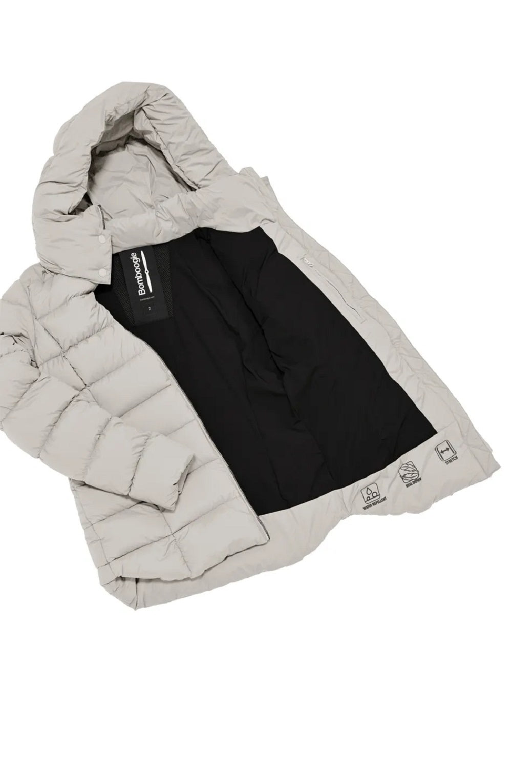 BOMBOOGIE Slim Fit Down Jacket with Detachable Hood