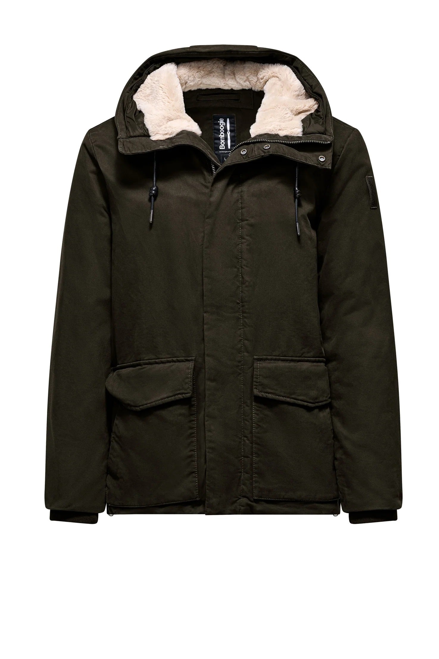 BOMBOOGIE Lightweight Windbreaker Jacket with Removable Hood