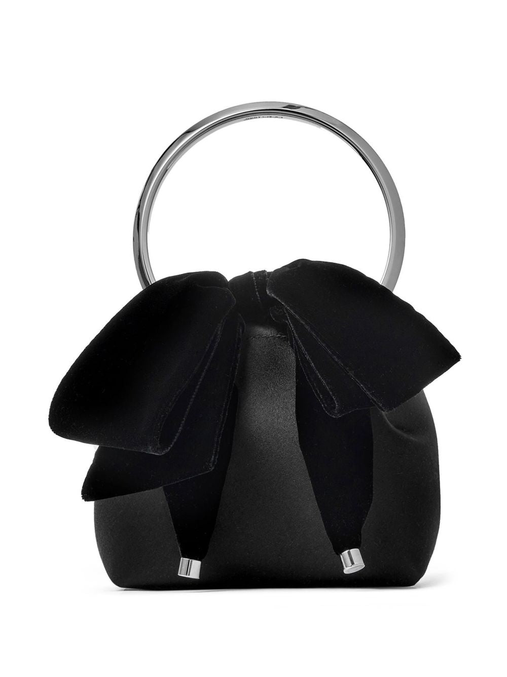 JIMMY CHOO Mini Leather Bucket Handbag with Bow Detail