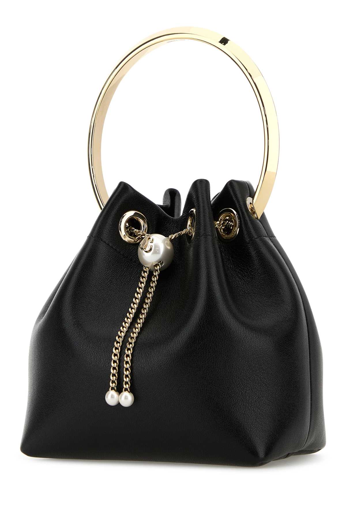 JIMMY CHOO Mini Leather Bon Bon Bucket Handbag