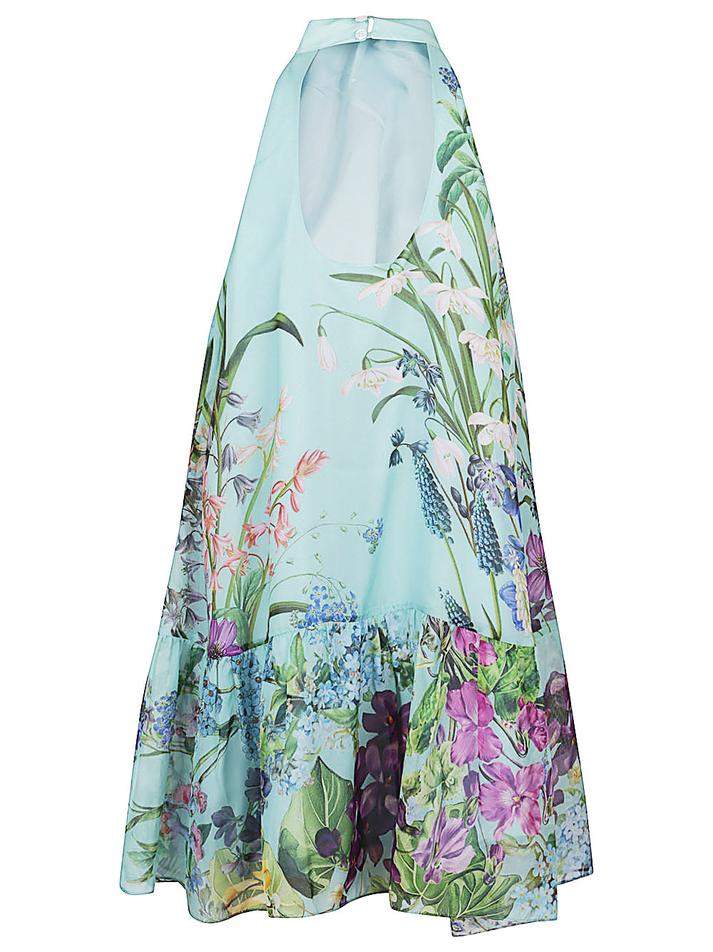 ST. PIECE OF LONDON Mini Printed Silk Dress with High Collar