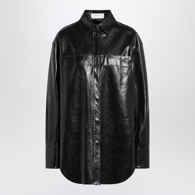 MAX MARA SPORTMAX Oversized Leather Shirt Jacket for Women