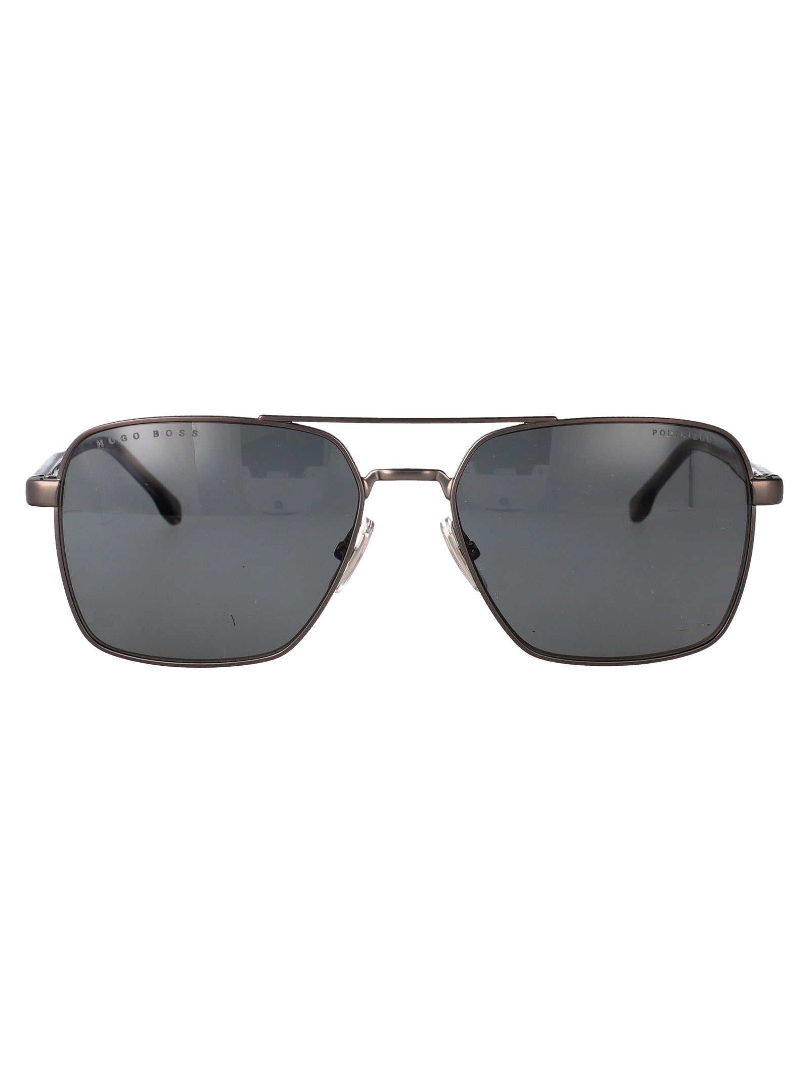 BOSS Matte Ruthenium Stainless Steel Sunglasses for Men