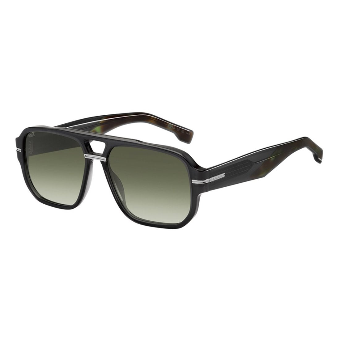 BOSS Men's Stylish Sunglasses with Green Shaded Lenses