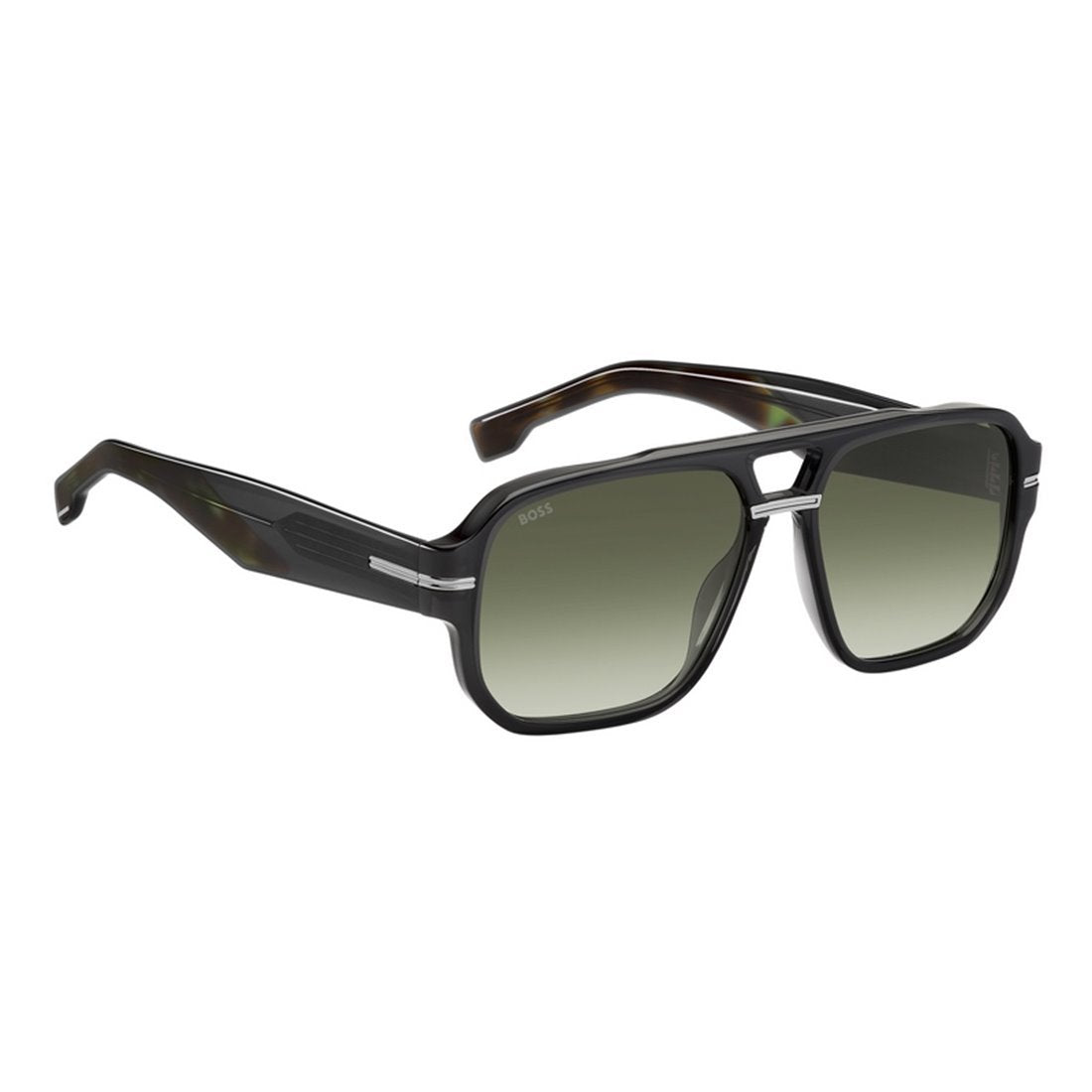 BOSS Men's Stylish Sunglasses with Green Shaded Lenses