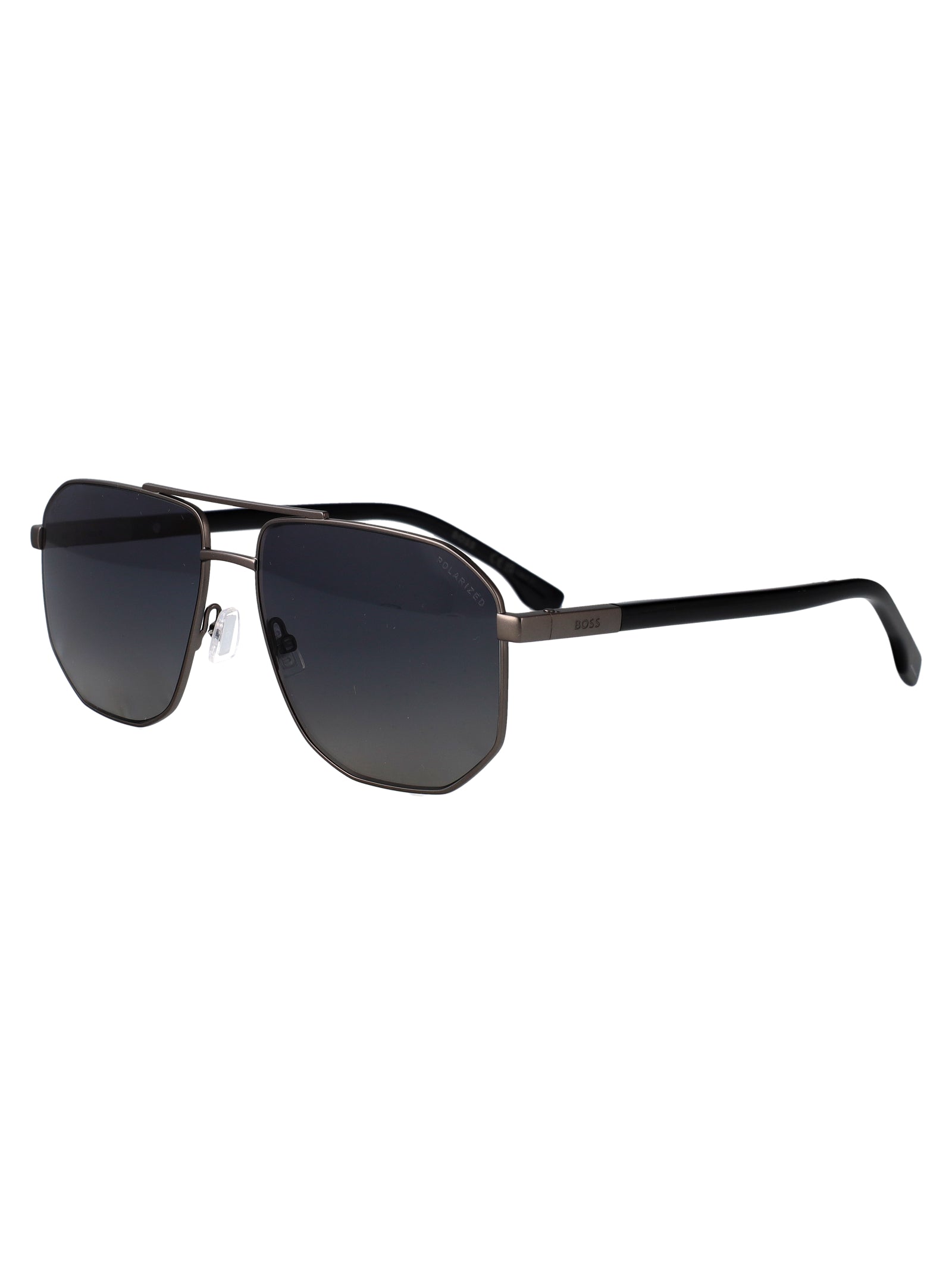 HUGO BOSS Matte Dark Ruthenium Steel Sunglasses for Men