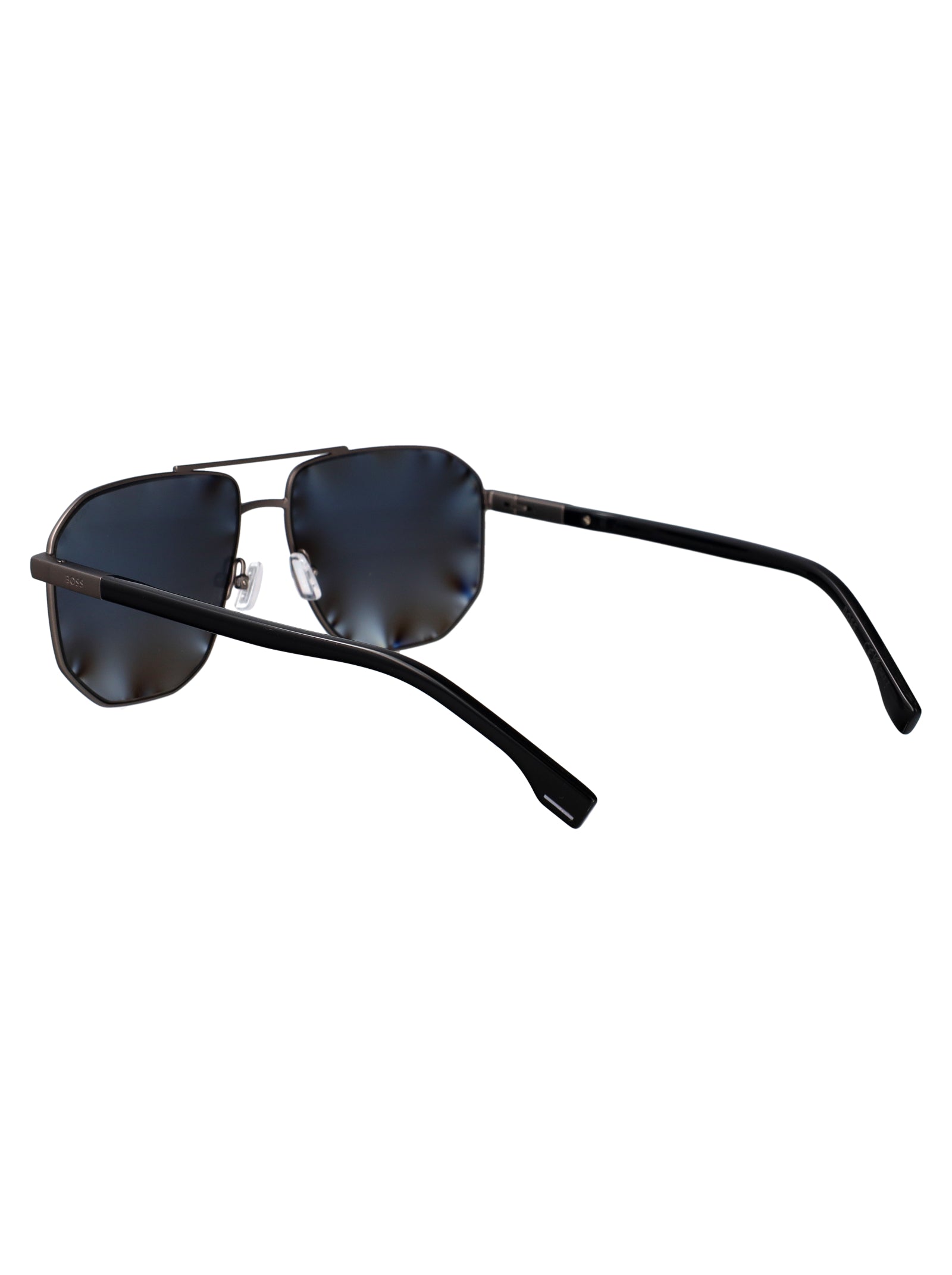 HUGO BOSS Matte Dark Ruthenium Steel Sunglasses for Men