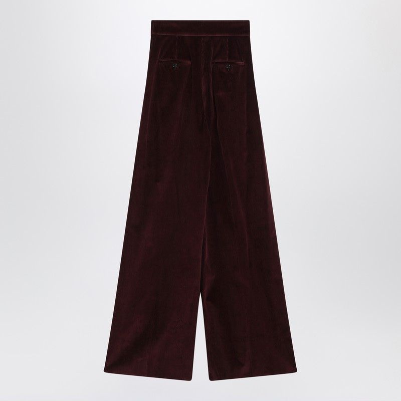 MAX MARA High Waist Wide-Leg Velvet Trousers