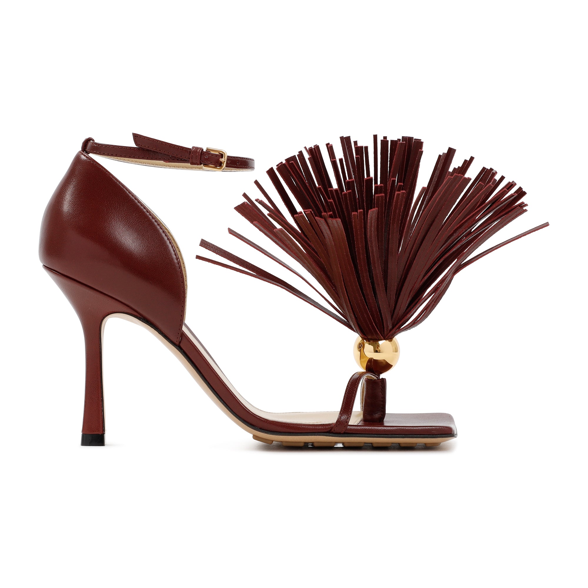 BOTTEGA VENETA Sophisticated Square Open Toe Sandals with Stiletto Heel (H:9cm)