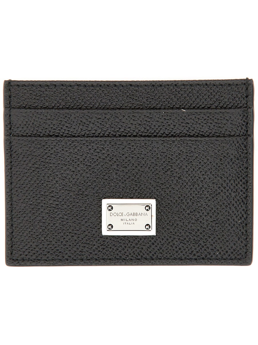 DOLCE & GABBANA Mini Calfskin Card Holder with Four Slots
