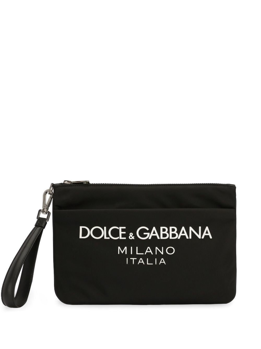 DOLCE & GABBANA Rubberized Logo Pouch Handbag