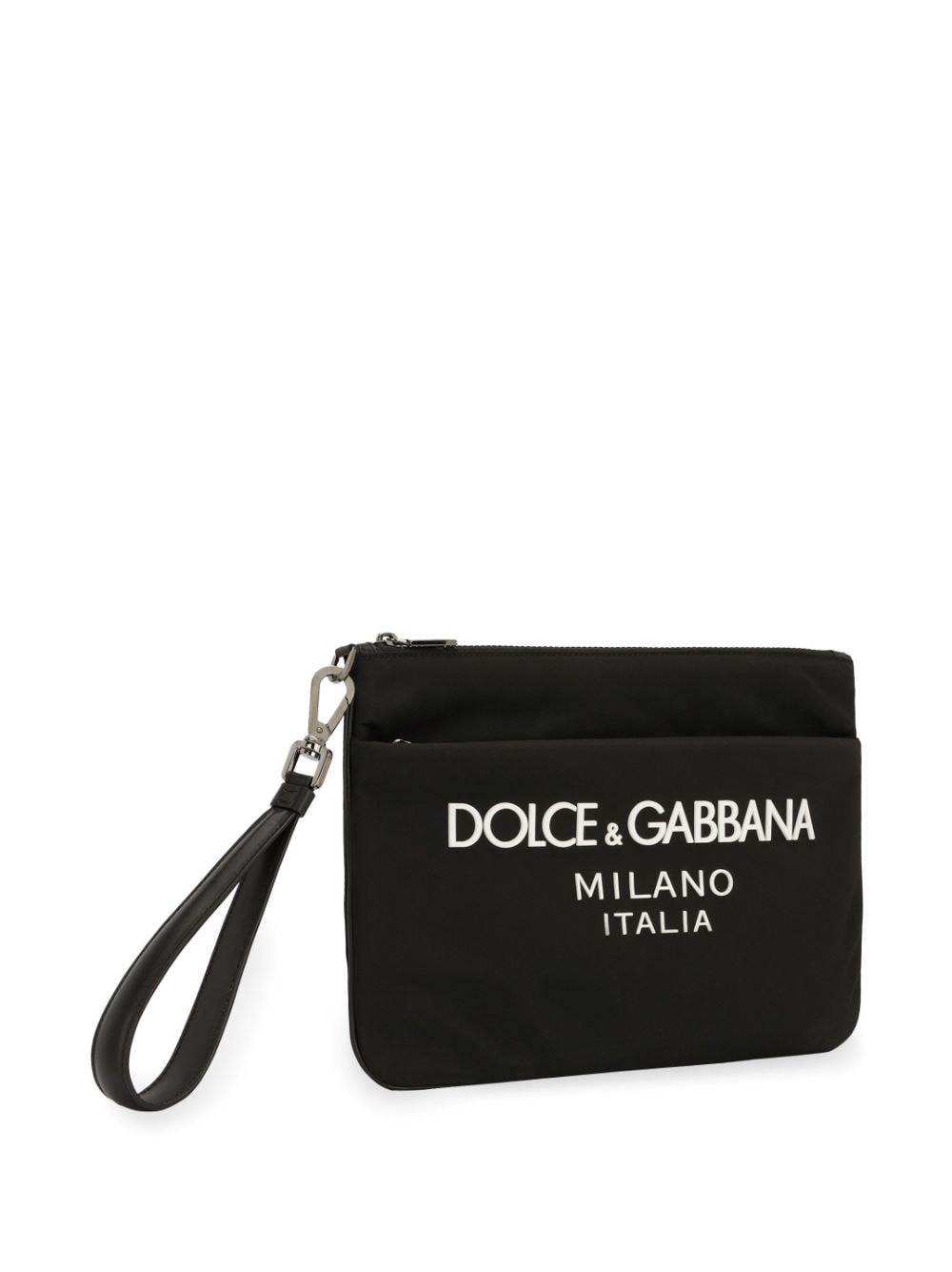 DOLCE & GABBANA Rubberized Logo Pouch Handbag