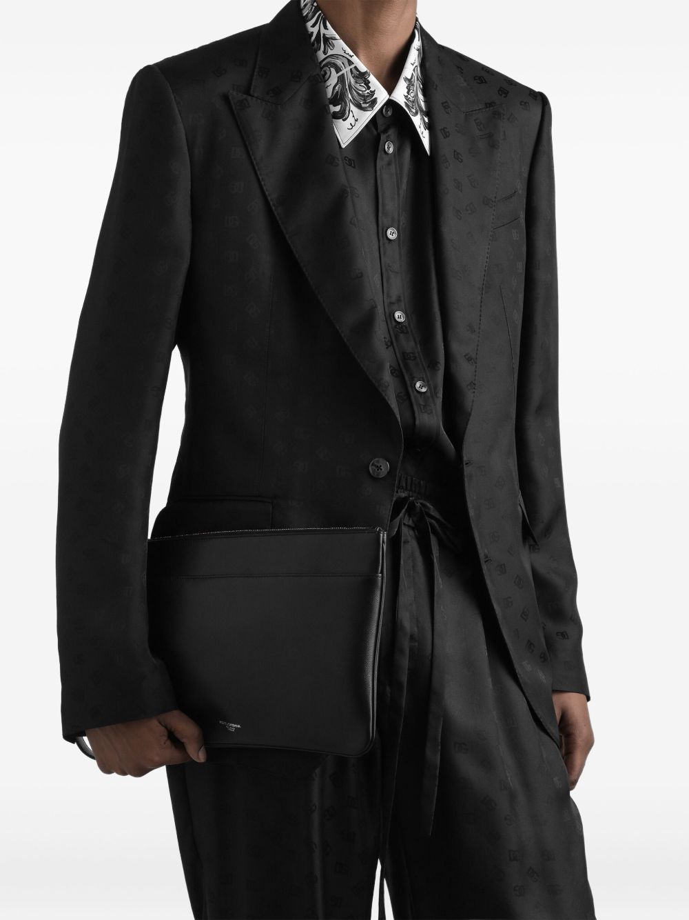 DOLCE & GABBANA Leather Handbag with Top Zip and Detachable Wrist Strap