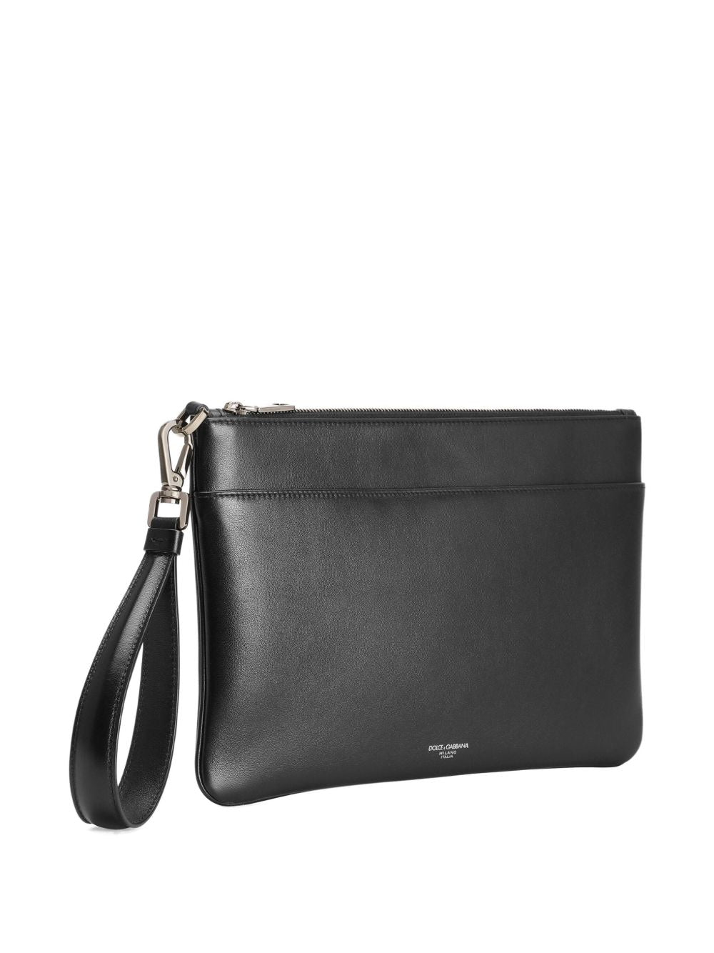 DOLCE & GABBANA Leather Handbag with Top Zip and Detachable Wrist Strap