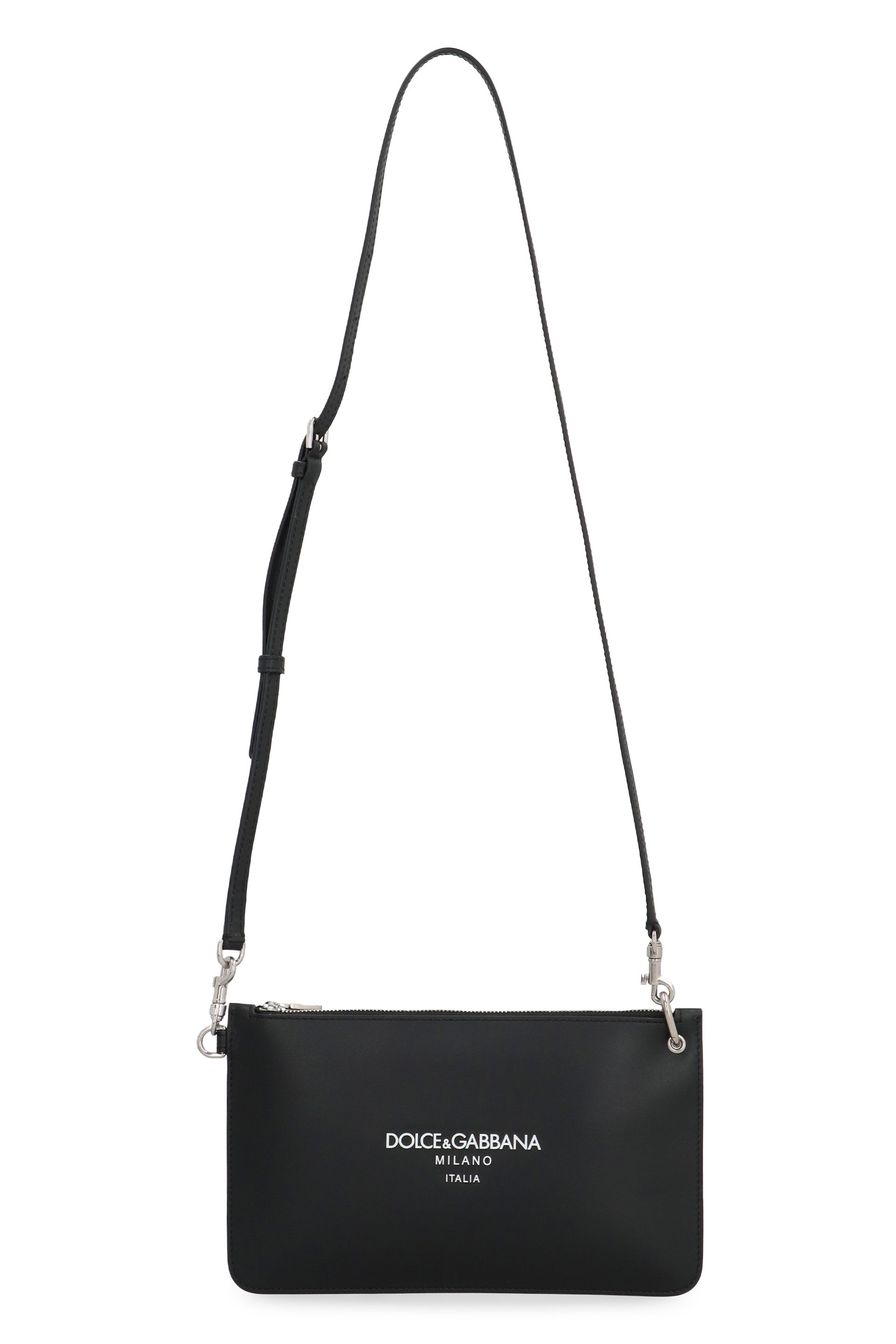 DOLCE & GABBANA Leather Flat Pouch Handbag - 24x14 cm