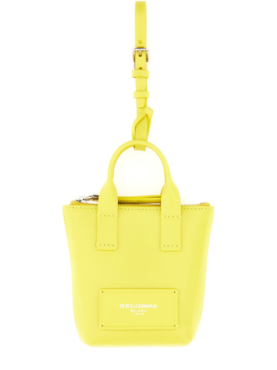 DOLCE & GABBANA Men's Leather Mini Bag Charm