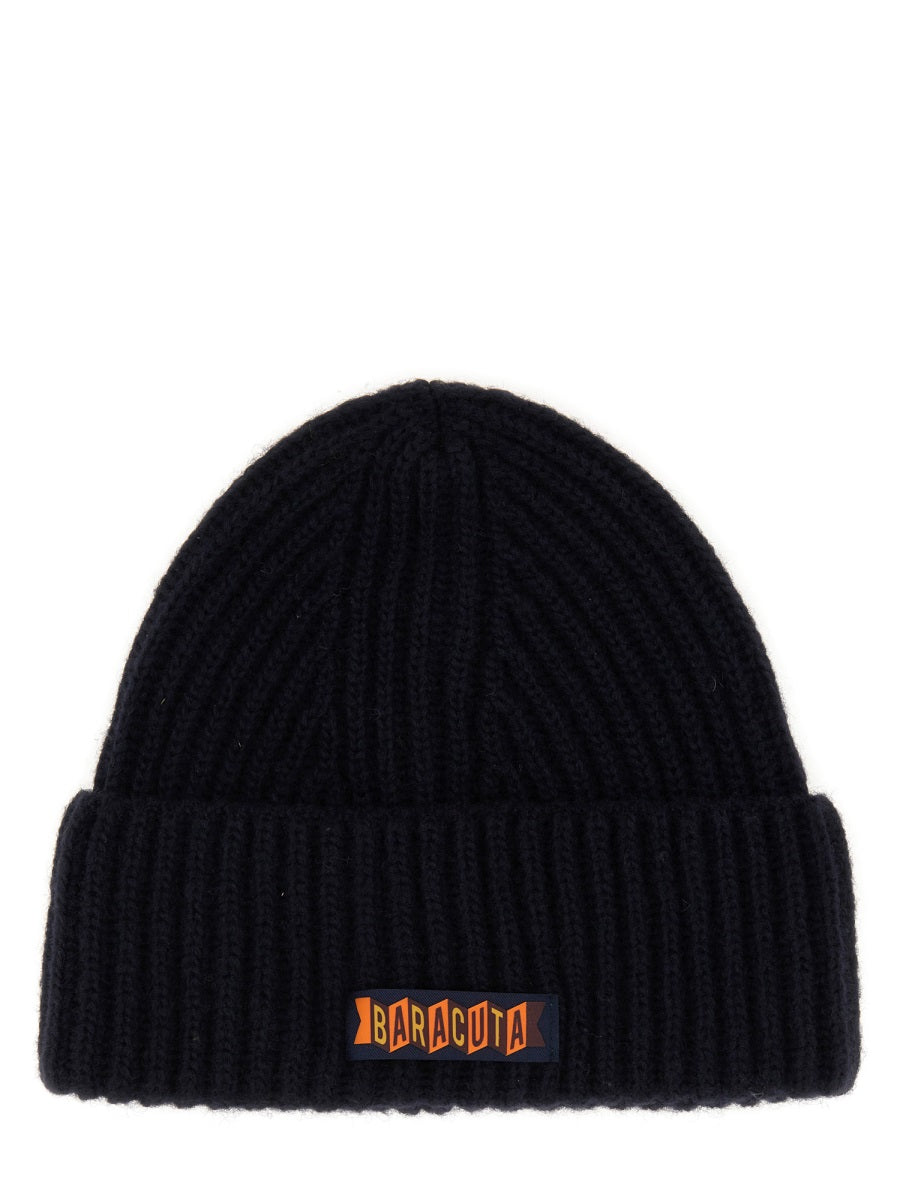 BARACUTA Classic Beanie Hat with Logo Patch