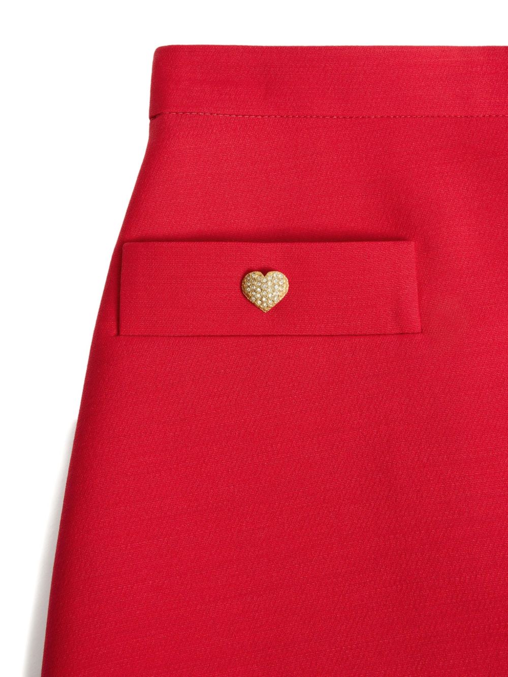 VALENTINO Wool and Silk Mini Skirt with Heart Motif