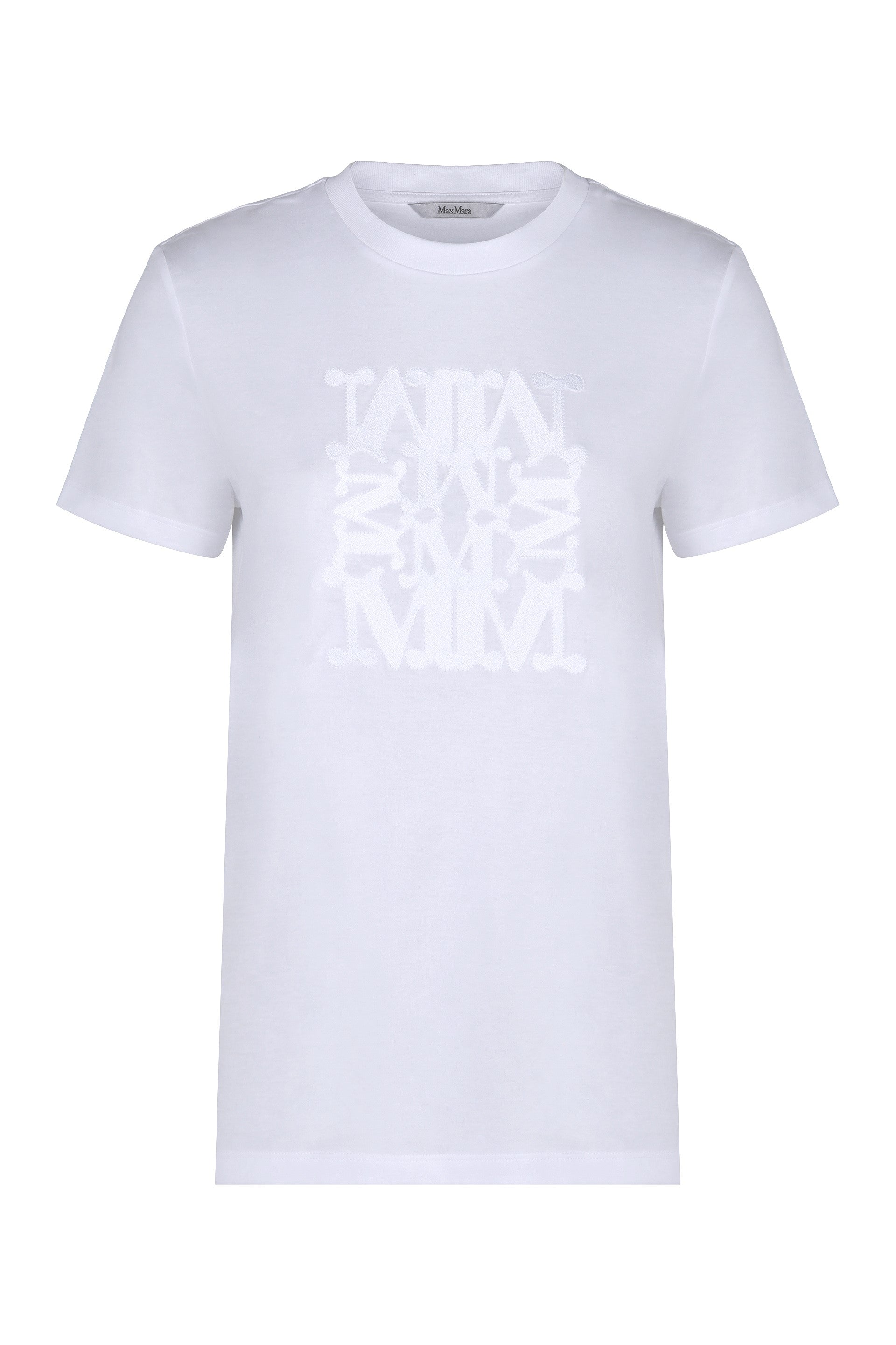 MAX MARA Cotton T-Shirt with Embroidery - Regular Fit