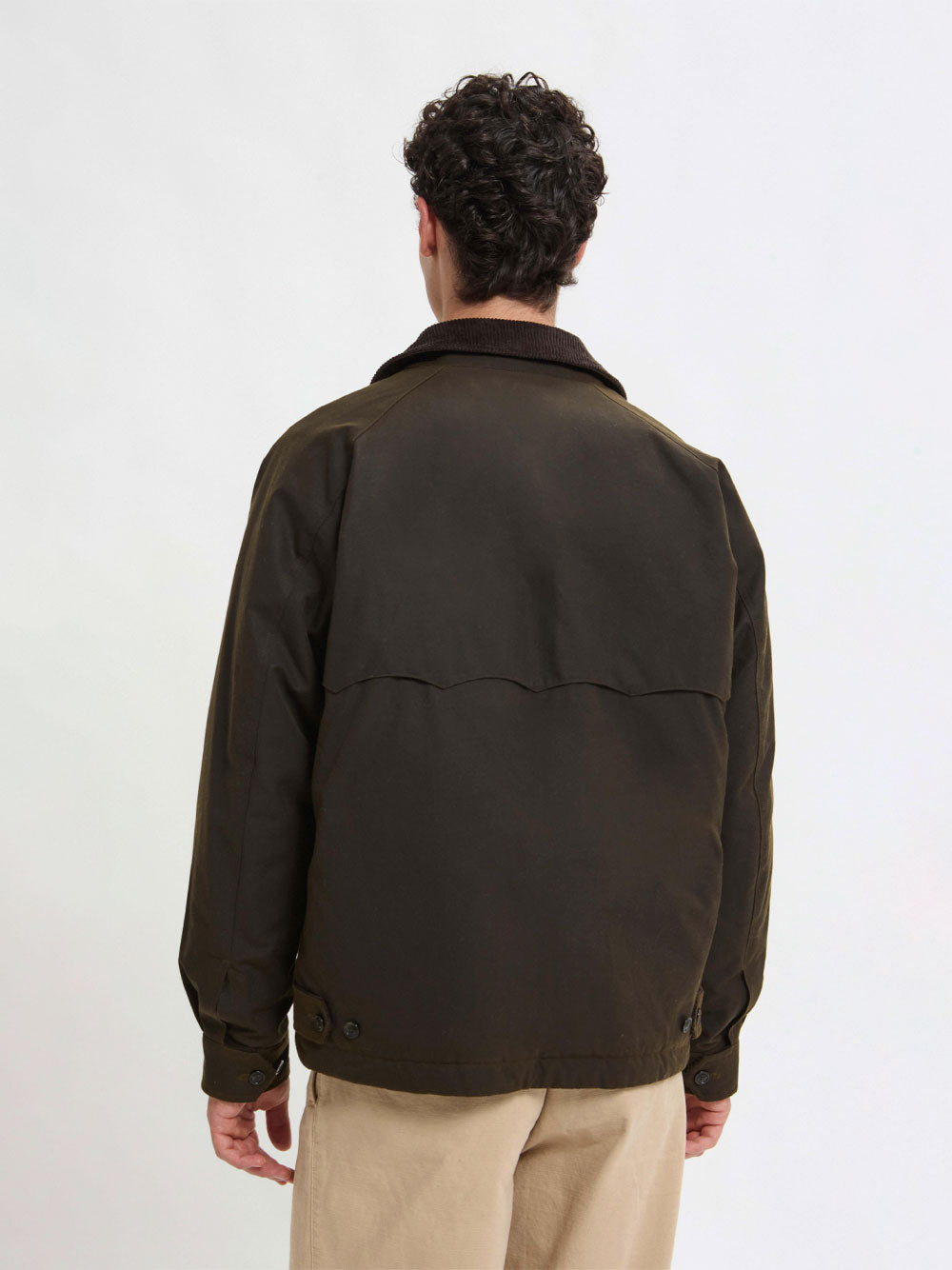 BARACUTA Waxed Deck Jacket with Teddy Bear Lining for Men