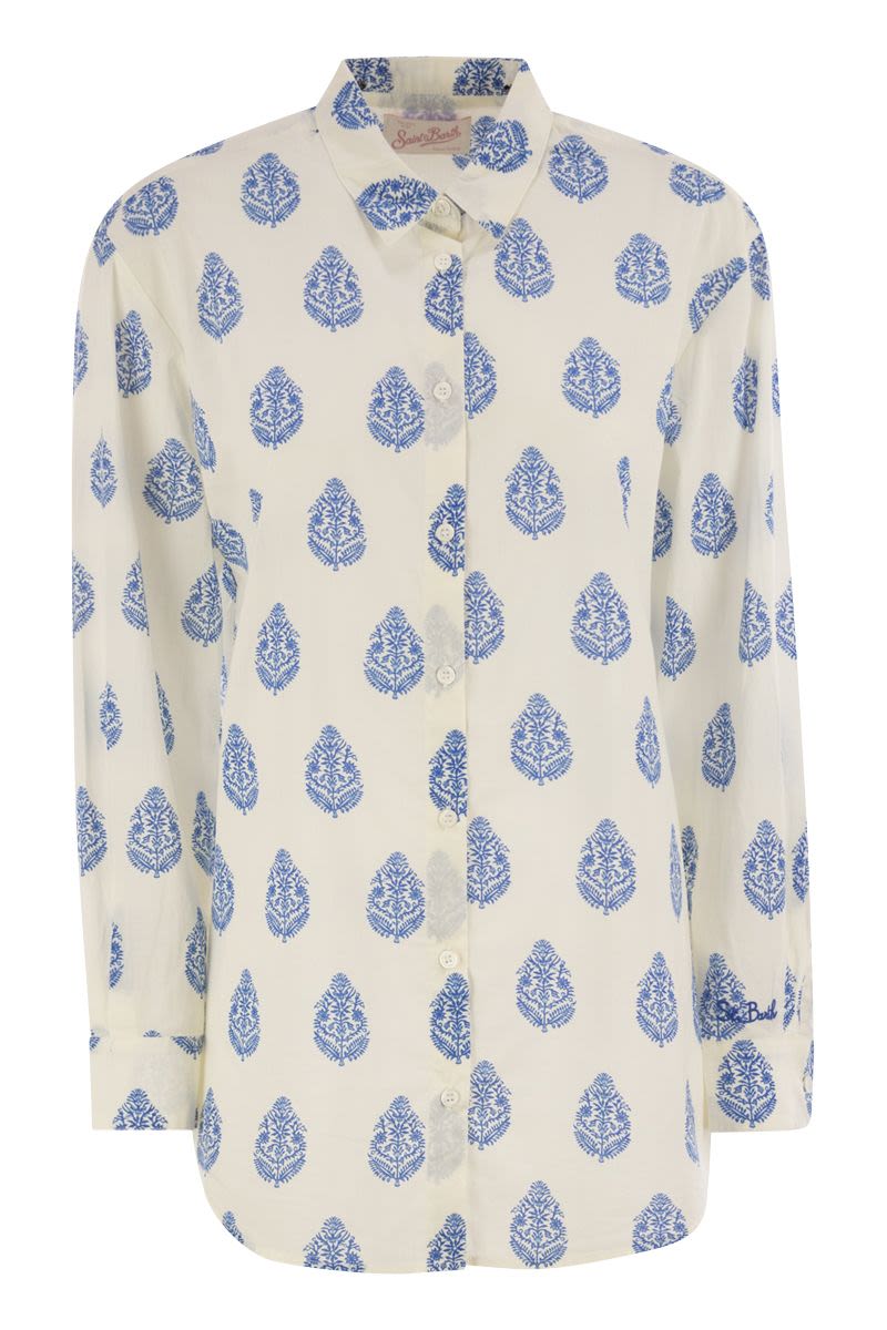 MC2 SAINT BARTH Brigitte Oversized Paisley Print Shirt