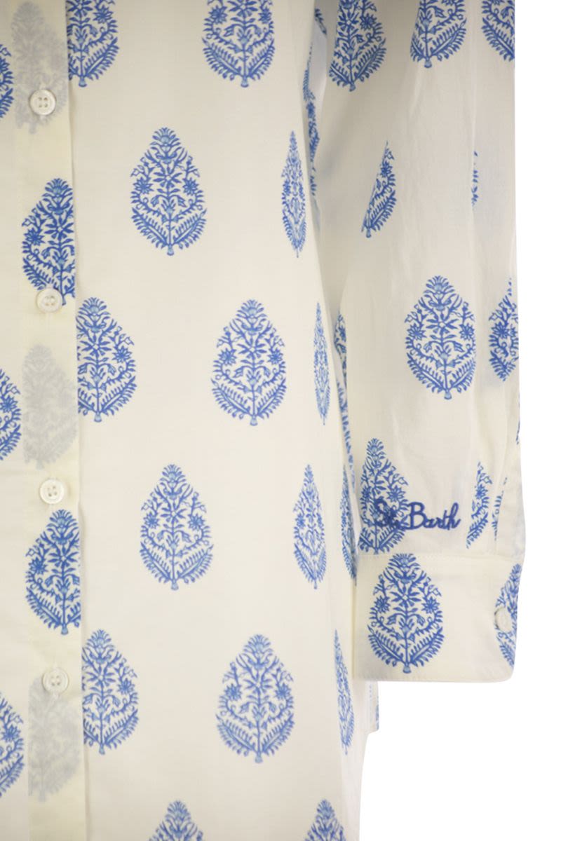 MC2 SAINT BARTH Brigitte Oversized Paisley Print Shirt