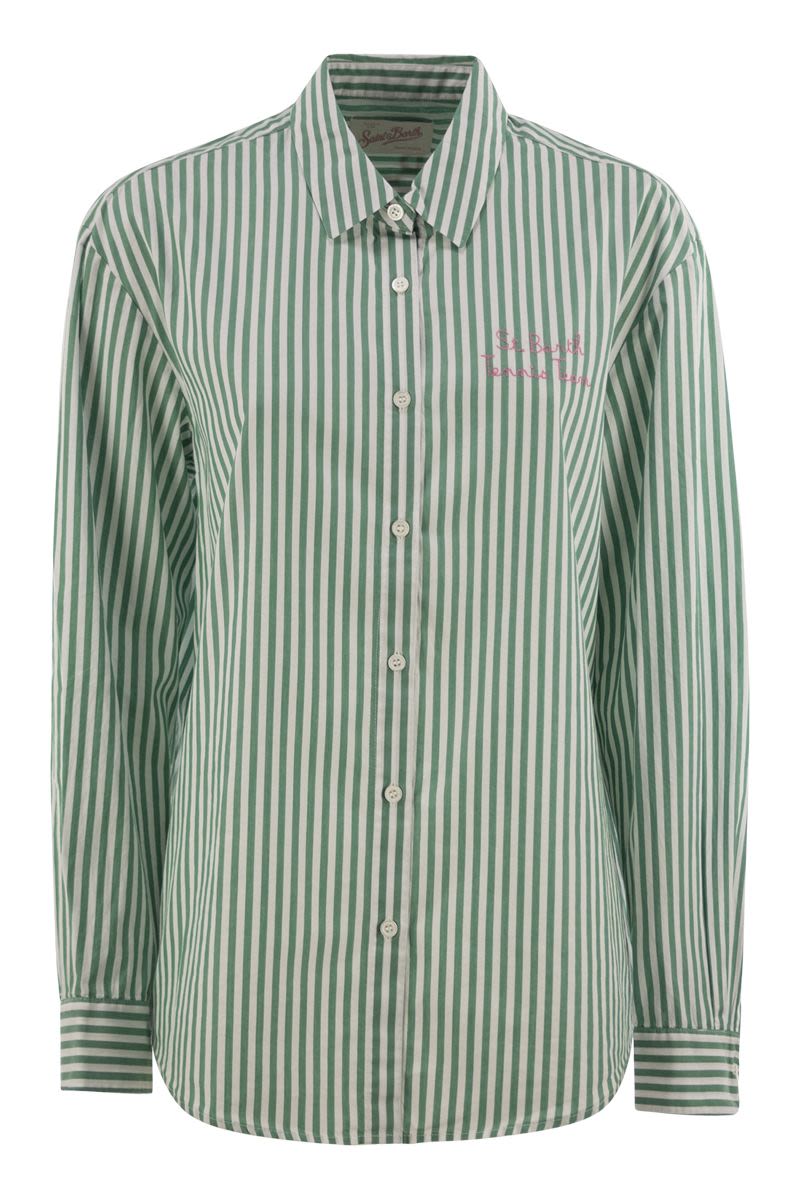 MC2 SAINT BARTH Brigitte Long Striped Shirt with Hello Kitty
