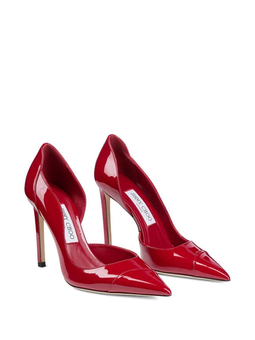 JIMMY CHOO Pointed Toe Patent Leather Pumps with 100MM Heel