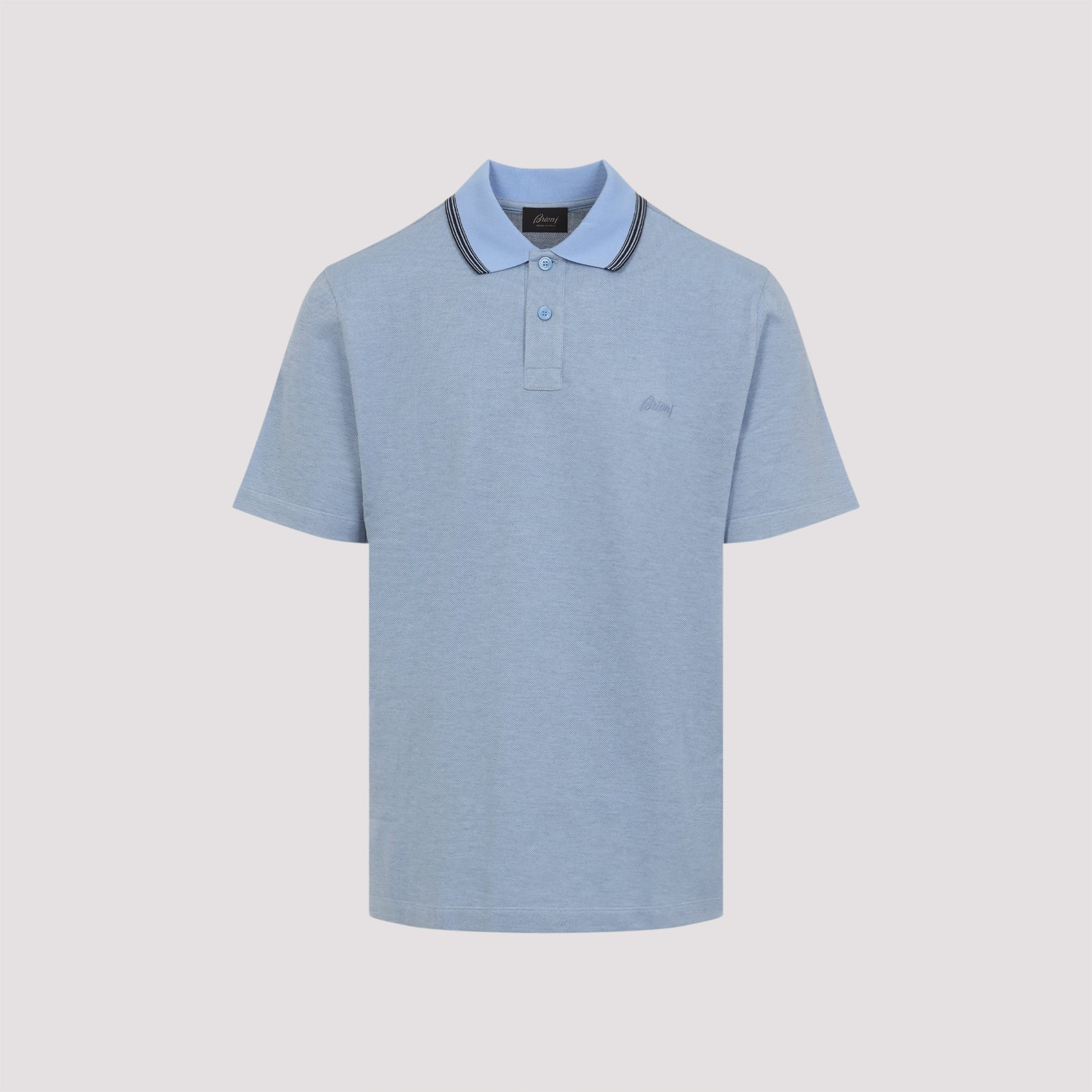 BRIONI Classic Polo with Striped Collar for Men