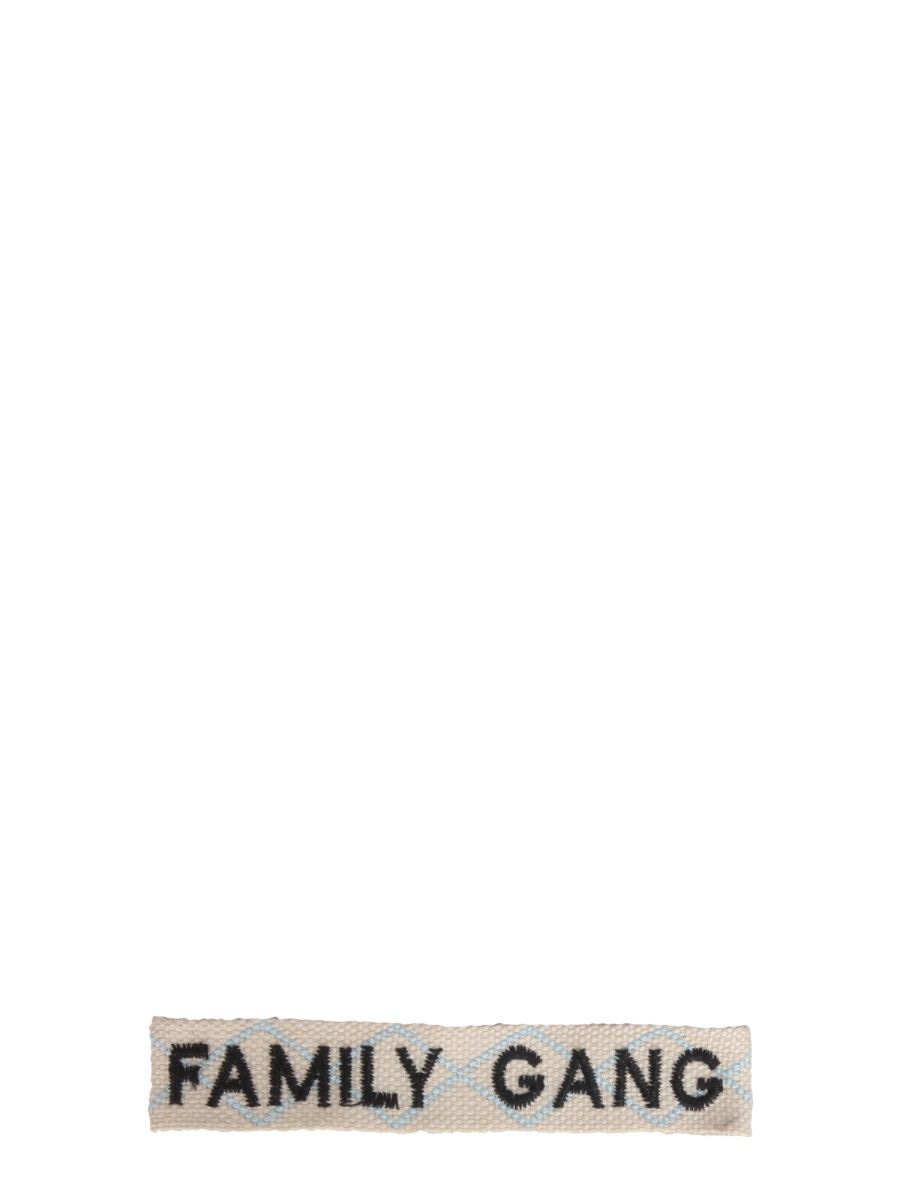 LABEL K Braided Fabric Bracelet with Embroidered Family Gang