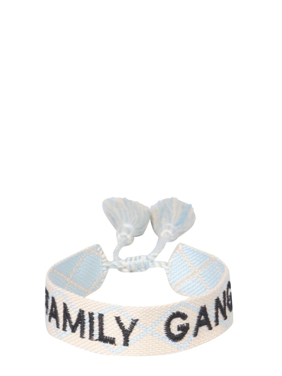 LABEL K Braided Fabric Bracelet with Embroidered Family Gang