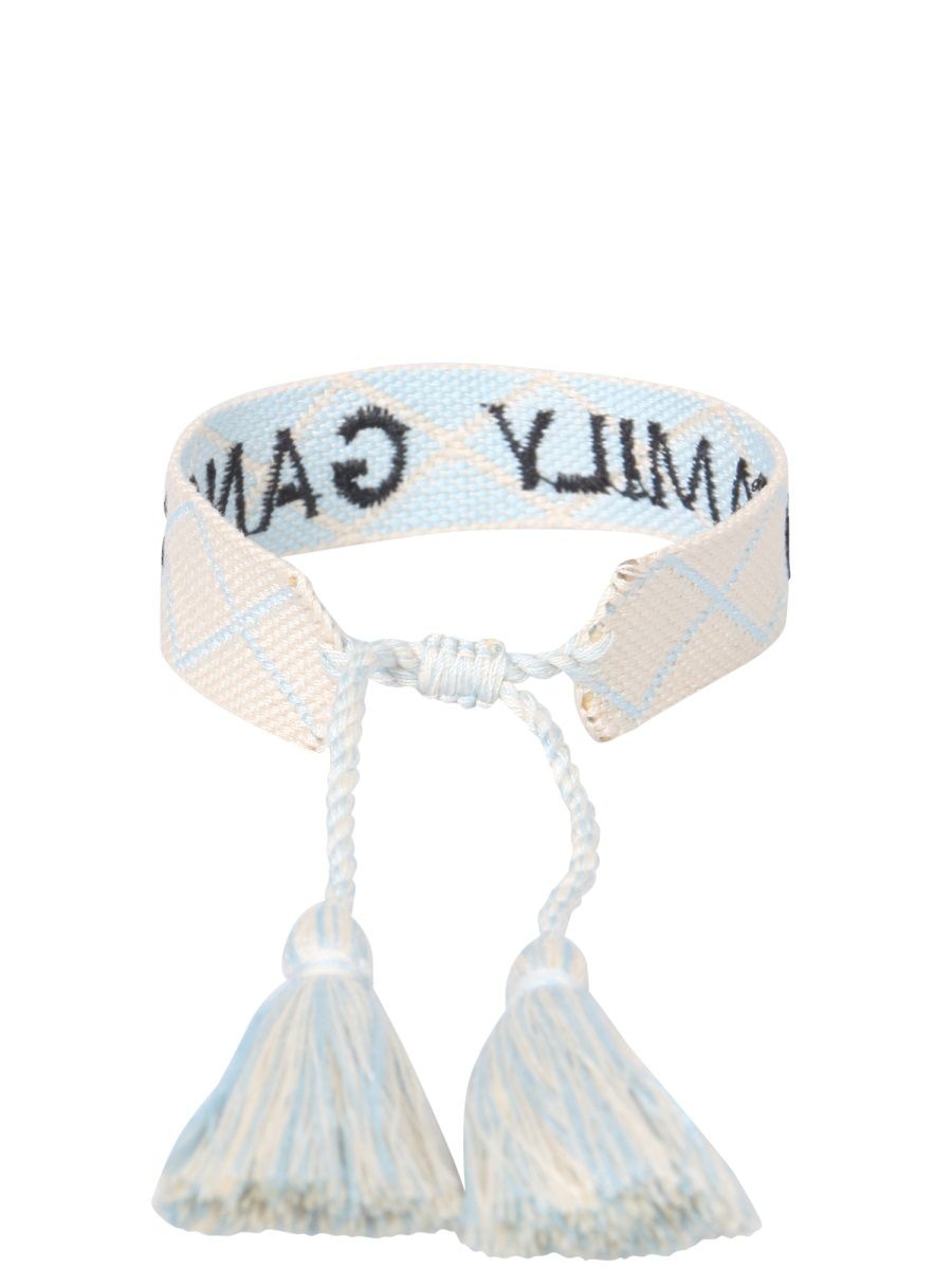 LABEL K Braided Fabric Bracelet with Embroidered Family Gang