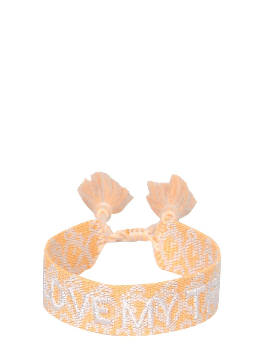 LABEL K Braided Fabric Bracelet with Embroidery - I Love My Tribe