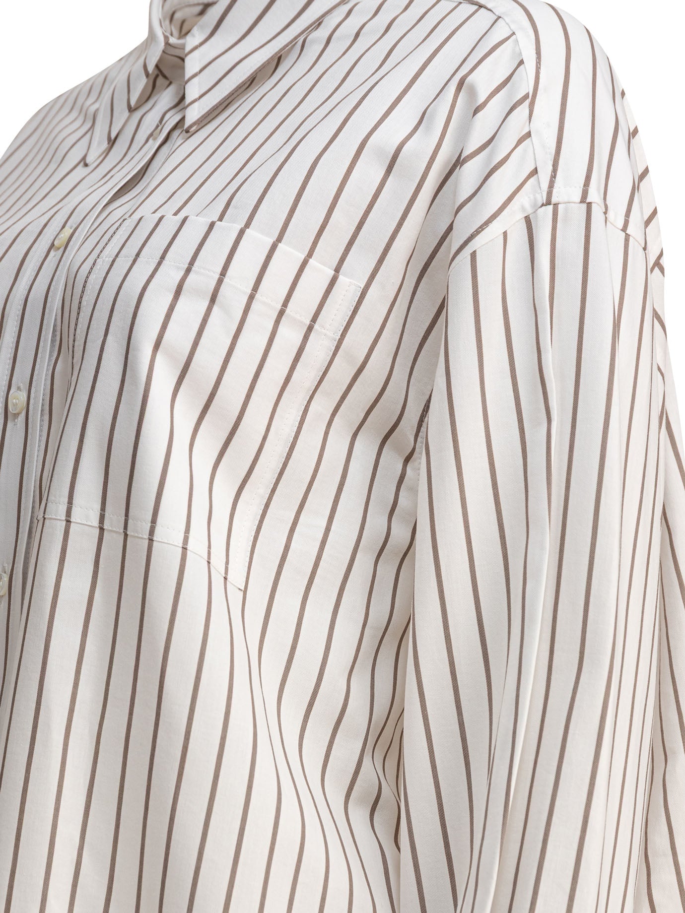 BRUNELLO CUCINELLI Elegant Cotton Twill Shirt with Shiny Cuffs for Women