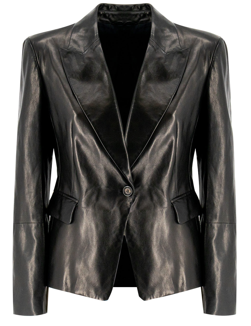 BRUNELLO CUCINELLI Women's Leather Jacket with Jewel-Embroidered Collar