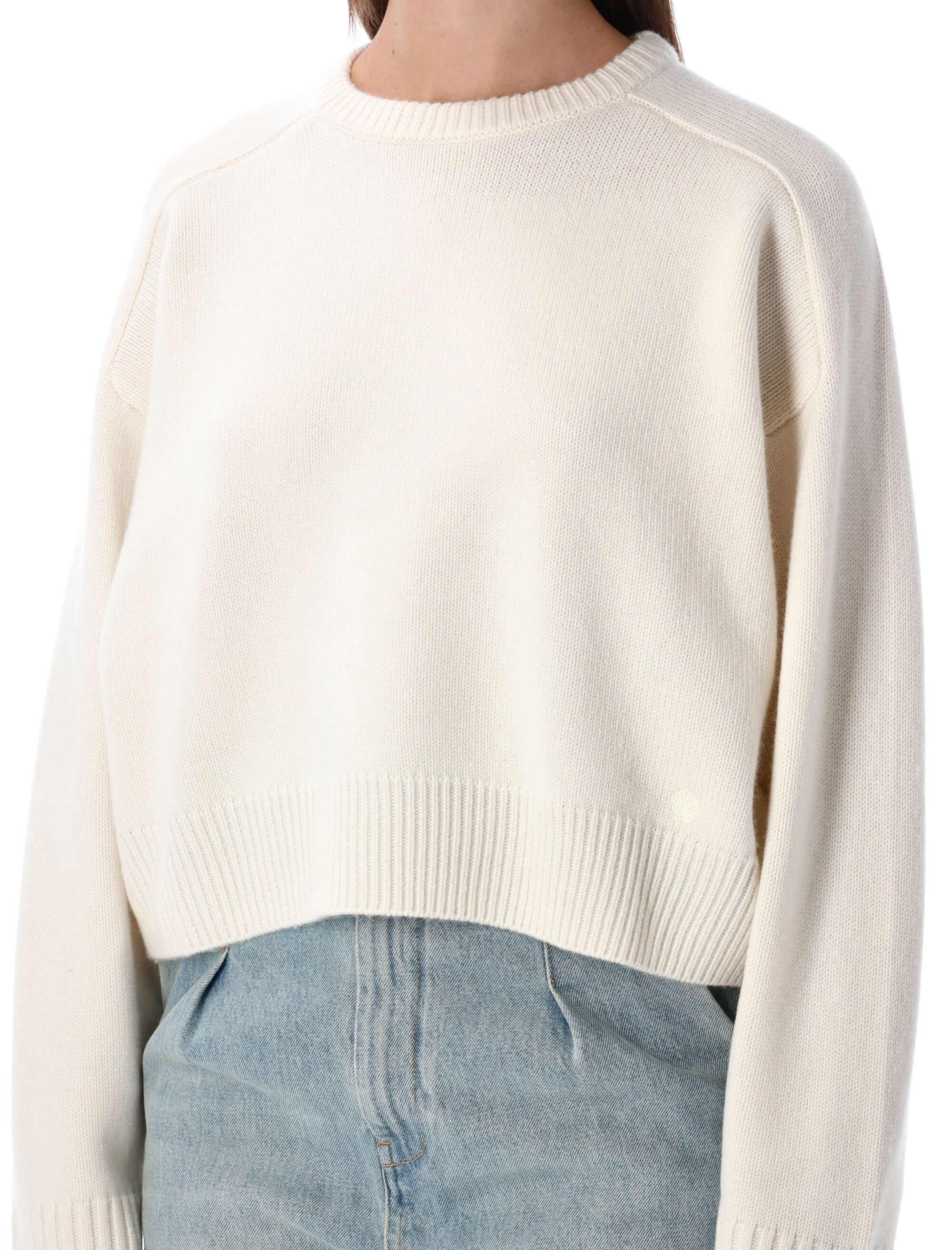 LOULOU Cropped Wool and Cashmere Sweater