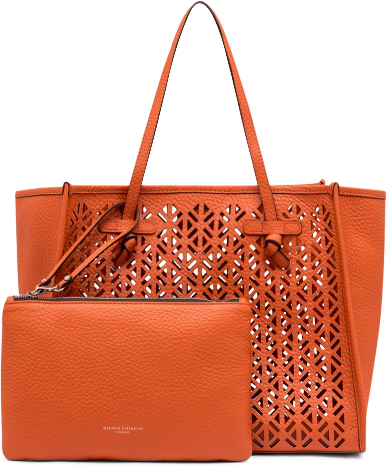 GIANNI CHIARINI Smooth Leather Tote Handbag - 38cm x 31cm x 16cm