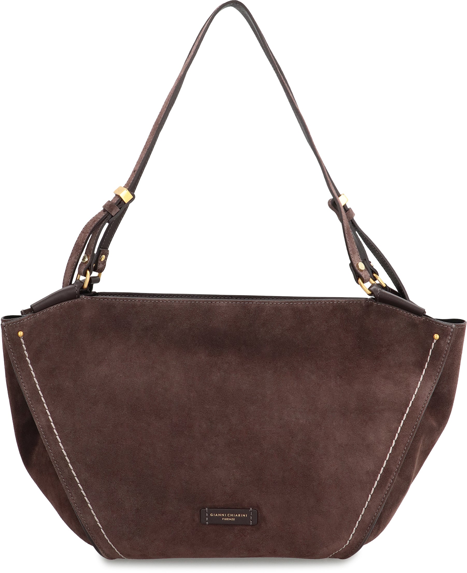 GIANNI CHIARINI Mini Suede Handbag with Decorative Belt