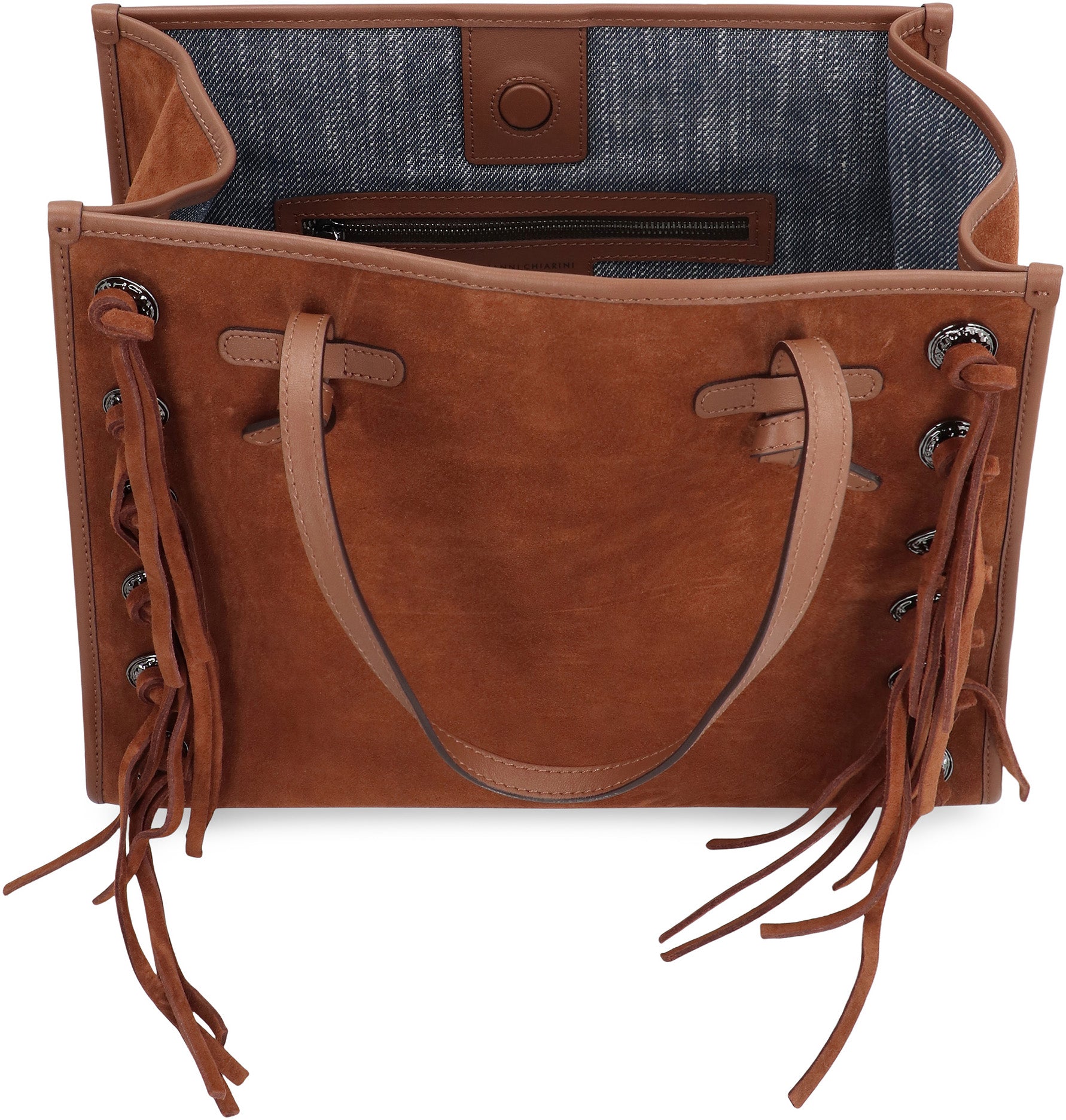 GIANNI CHIARINI Marcella Suede Tote Handbag - 38x31x16 CM