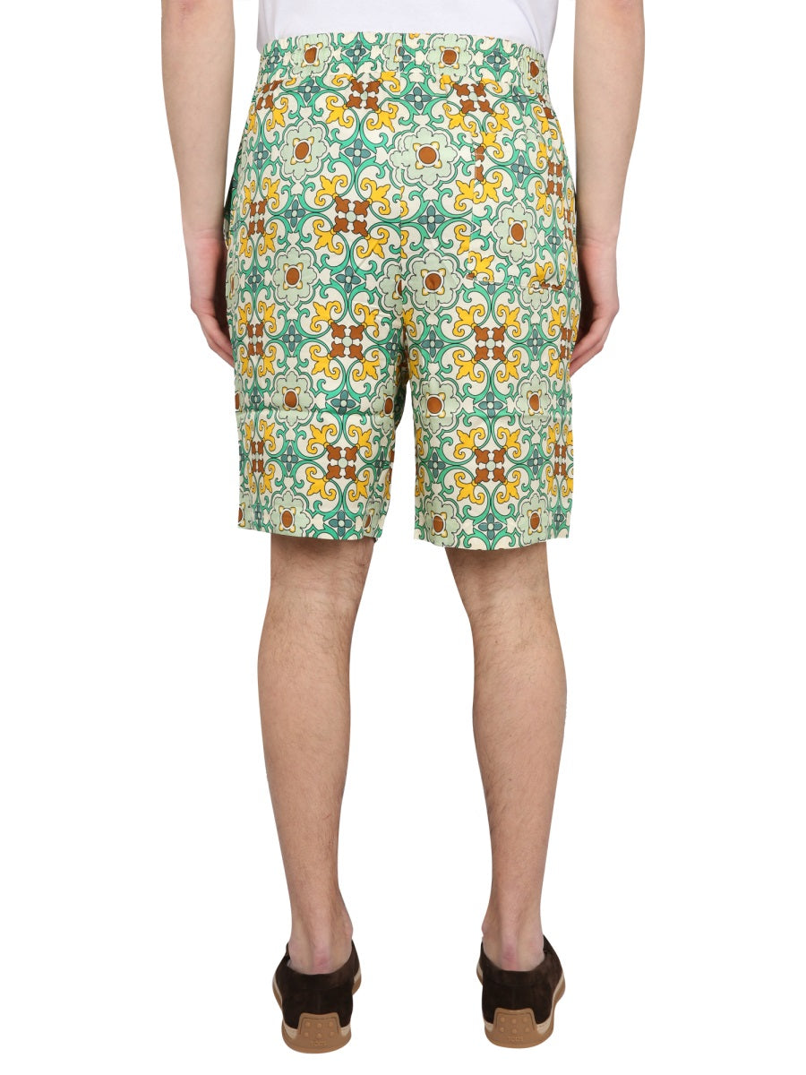 DRÔLE DE MONSIEUR Men's Mini Bermuda Shorts with Elastic Waistband