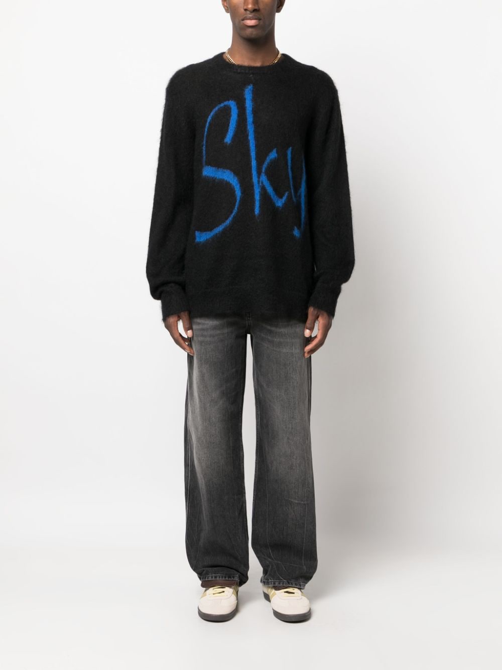 BLUE SKY INN Logo-Print Wool Blend Sweater