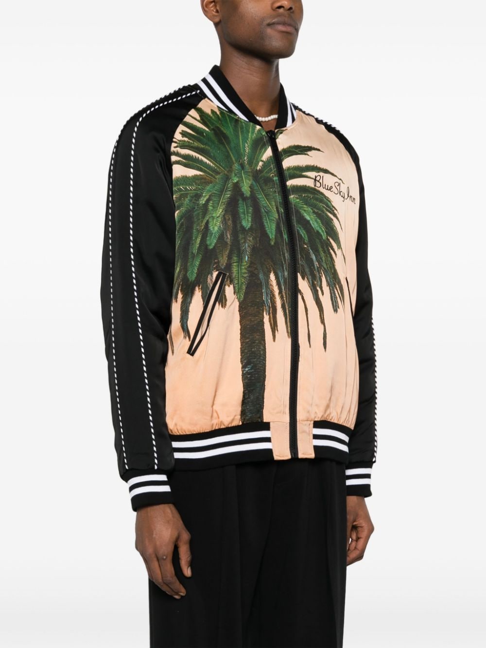 BLUE SKY INN Varsity Jacket with Padded Design for Men