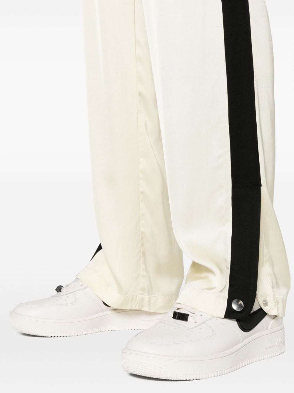 BLUE SKY INN Premium Visco Trousers with Side Stripe - High-Waisted