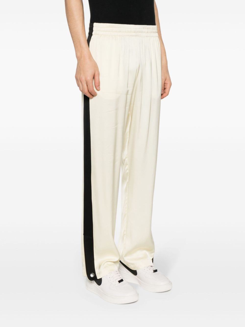 BLUE SKY INN Premium Visco Trousers with Side Stripe - High-Waisted